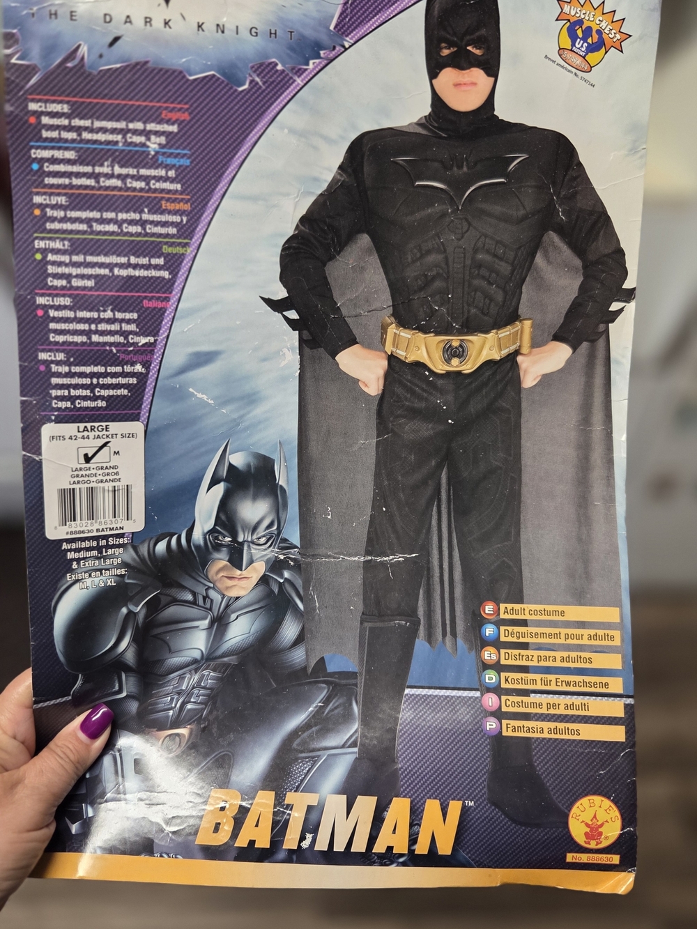 Batman The Dark Knight costume, Size L adult #superhero #batman #costume